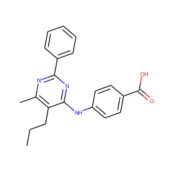 CCCc1c(C)nc(-c2ccccc2)nc1Nc1ccc(C(=O)O)cc1 ZINC000071296042