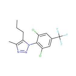 CCCc1c(C)nnn1-c1c(Cl)cc(C(F)(F)F)cc1Cl ZINC000028825612