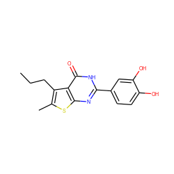 CCCc1c(C)sc2nc(-c3ccc(O)c(O)c3)[nH]c(=O)c12 ZINC000096907903