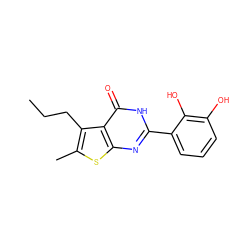 CCCc1c(C)sc2nc(-c3cccc(O)c3O)[nH]c(=O)c12 ZINC000096907909