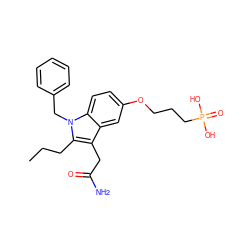 CCCc1c(CC(N)=O)c2cc(OCCCP(=O)(O)O)ccc2n1Cc1ccccc1 ZINC000013445966