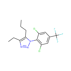 CCCc1c(CC)nnn1-c1c(Cl)cc(C(F)(F)F)cc1Cl ZINC000028825615