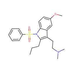 CCCc1c(CCN(C)C)c2cc(OC)ccc2n1S(=O)(=O)c1ccccc1 ZINC000028379296