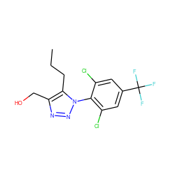 CCCc1c(CO)nnn1-c1c(Cl)cc(C(F)(F)F)cc1Cl ZINC000028825618