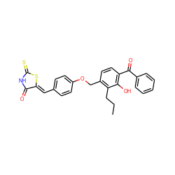 CCCc1c(COc2ccc(/C=C3\SC(=S)NC3=O)cc2)ccc(C(=O)c2ccccc2)c1O ZINC000026273048