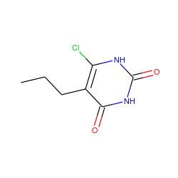 CCCc1c(Cl)[nH]c(=O)[nH]c1=O ZINC000014972719