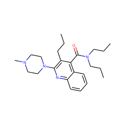 CCCc1c(N2CCN(C)CC2)nc2ccccc2c1C(=O)N(CCC)CCC ZINC000013644335