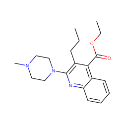 CCCc1c(N2CCN(C)CC2)nc2ccccc2c1C(=O)OCC ZINC000013644311