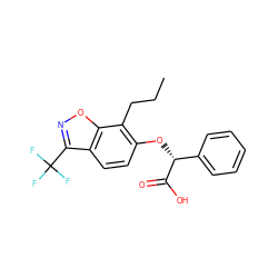 CCCc1c(O[C@@H](C(=O)O)c2ccccc2)ccc2c(C(F)(F)F)noc12 ZINC000013539310