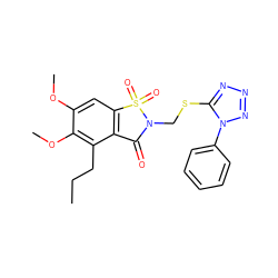 CCCc1c(OC)c(OC)cc2c1C(=O)N(CSc1nnnn1-c1ccccc1)S2(=O)=O ZINC000026996326