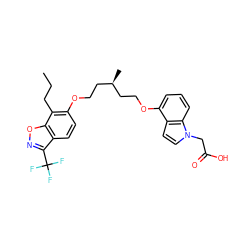 CCCc1c(OCC[C@@H](C)CCOc2cccc3c2ccn3CC(=O)O)ccc2c(C(F)(F)F)noc12 ZINC000013677976