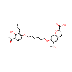 CCCc1c(OCCCCCCOc2cc3c(cc2C(C)=O)CC[C@H](C(=O)O)O3)ccc(C(C)=O)c1O ZINC000029487943