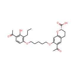 CCCc1c(OCCCCCOc2cc3c(cc2C(C)=O)CC[C@@H](C(=O)O)O3)ccc(C(C)=O)c1O ZINC000004172316