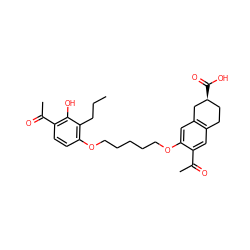 CCCc1c(OCCCCCOc2cc3c(cc2C(C)=O)CC[C@H](C(=O)O)C3)ccc(C(C)=O)c1O ZINC000029484926