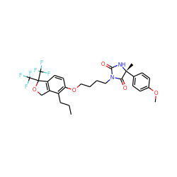 CCCc1c(OCCCCN2C(=O)N[C@](C)(c3ccc(OC)cc3)C2=O)ccc2c1COC2(C(F)(F)F)C(F)(F)F ZINC000117142478