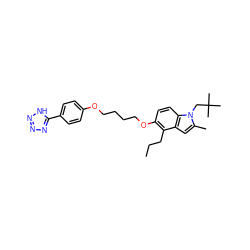 CCCc1c(OCCCCOc2ccc(-c3nnn[nH]3)cc2)ccc2c1cc(C)n2CC(C)(C)C ZINC000028457796