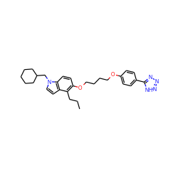 CCCc1c(OCCCCOc2ccc(-c3nnn[nH]3)cc2)ccc2c1ccn2CC1CCCCC1 ZINC000028397257