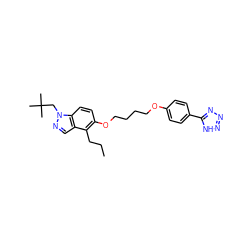 CCCc1c(OCCCCOc2ccc(-c3nnn[nH]3)cc2)ccc2c1cnn2CC(C)(C)C ZINC000028461935