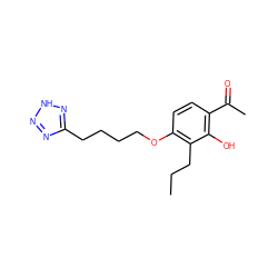 CCCc1c(OCCCCc2nn[nH]n2)ccc(C(C)=O)c1O ZINC000003873163