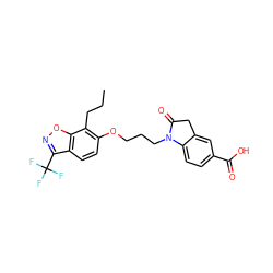 CCCc1c(OCCCN2C(=O)Cc3cc(C(=O)O)ccc32)ccc2c(C(F)(F)F)noc12 ZINC000038157664