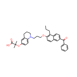 CCCc1c(OCCCN2CCCc3cc(OC(C)(C)C(=O)O)ccc32)ccc2cc(C(=O)c3ccccc3)ccc12 ZINC000044351925