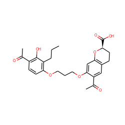 CCCc1c(OCCCOc2cc3c(cc2C(C)=O)CC[C@H](C(=O)O)O3)ccc(C(C)=O)c1O ZINC000029550908