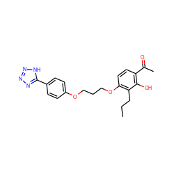 CCCc1c(OCCCOc2ccc(-c3nnn[nH]3)cc2)ccc(C(C)=O)c1O ZINC000028367100