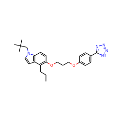 CCCc1c(OCCCOc2ccc(-c3nnn[nH]3)cc2)ccc2c1ccn2CC(C)(C)C ZINC000028460958