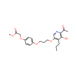 CCCc1c(OCCCOc2ccc(OCC(=O)OC)cc2)cnc(C(C)=O)c1O ZINC000036757868