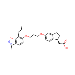 CCCc1c(OCCCOc2ccc3c(c2)CC[C@H]3CC(=O)O)ccc2c(C)noc12 ZINC000014977225