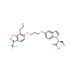 CCCc1c(OCCCOc2ccc3c(ccn3[C@@H](CC)C(=O)O)c2)ccc2c(C(F)(F)F)noc12 ZINC000013677992