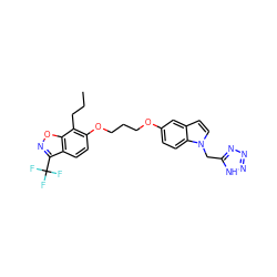 CCCc1c(OCCCOc2ccc3c(ccn3Cc3nnn[nH]3)c2)ccc2c(C(F)(F)F)noc12 ZINC000013677996