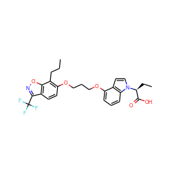 CCCc1c(OCCCOc2cccc3c2ccn3[C@@H](CC)C(=O)O)ccc2c(C(F)(F)F)noc12 ZINC000013677988