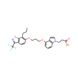 CCCc1c(OCCCOc2cccc3c2ccn3CCC(=O)O)ccc2c(C(F)(F)F)noc12 ZINC000013677984