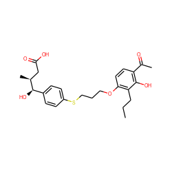 CCCc1c(OCCCSc2ccc([C@@H](O)[C@@H](C)CC(=O)O)cc2)ccc(C(C)=O)c1O ZINC000029337506