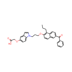 CCCc1c(OCCCn2ccc3cc(OCC(=O)O)ccc32)ccc2cc(C(=O)c3ccccc3)ccc12 ZINC000016052147