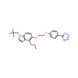 CCCc1c(OCCOc2ccc(-c3nnn[nH]3)cc2)ccc2c1ccn2CC(C)(C)C ZINC000028458845