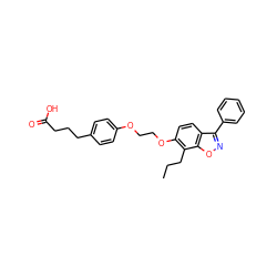 CCCc1c(OCCOc2ccc(CCCC(=O)O)cc2)ccc2c(-c3ccccc3)noc12 ZINC000012358255