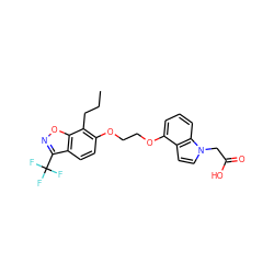 CCCc1c(OCCOc2cccc3c2ccn3CC(=O)O)ccc2c(C(F)(F)F)noc12 ZINC000013677954