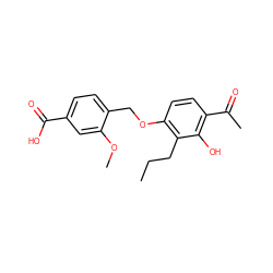 CCCc1c(OCc2ccc(C(=O)O)cc2OC)ccc(C(C)=O)c1O ZINC000029476801