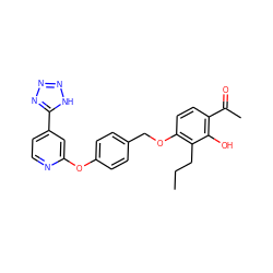 CCCc1c(OCc2ccc(Oc3cc(-c4nnn[nH]4)ccn3)cc2)ccc(C(C)=O)c1O ZINC000148706984