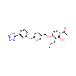 CCCc1c(OCc2ccc(Oc3cccc(-c4nnn[nH]4)c3)nc2)ccc(C(C)=O)c1O ZINC000148061360