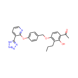 CCCc1c(OCc2ccc(Oc3ncccc3-c3nnn[nH]3)cc2)ccc(C(C)=O)c1O ZINC000164770656