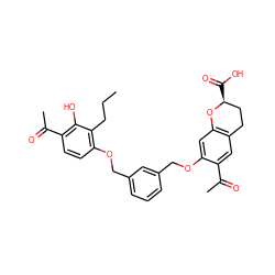 CCCc1c(OCc2cccc(COc3cc4c(cc3C(C)=O)CC[C@H](C(=O)O)O4)c2)ccc(C(C)=O)c1O ZINC000029489684