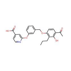 CCCc1c(OCc2cccc(Oc3cc(C(=O)O)ccn3)c2)ccc(C(C)=O)c1O ZINC000148562456