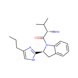 CCCc1c[nH]c([C@@H]2Cc3ccccc3N2C(=O)[C@@H](N)C(C)C)n1 ZINC000013588004