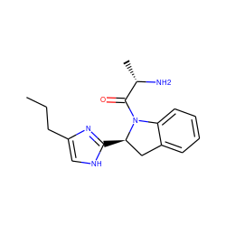 CCCc1c[nH]c([C@@H]2Cc3ccccc3N2C(=O)[C@H](C)N)n1 ZINC000013588001