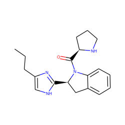 CCCc1c[nH]c([C@@H]2Cc3ccccc3N2C(=O)[C@H]2CCCN2)n1 ZINC000027518859