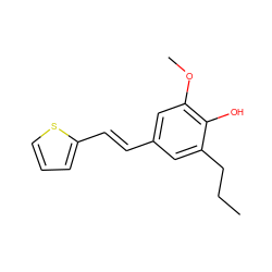 CCCc1cc(/C=C/c2cccs2)cc(OC)c1O ZINC000000010996