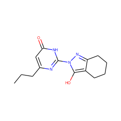 CCCc1cc(=O)[nH]c(-n2nc3c(c2O)CCCC3)n1 ZINC000102711263